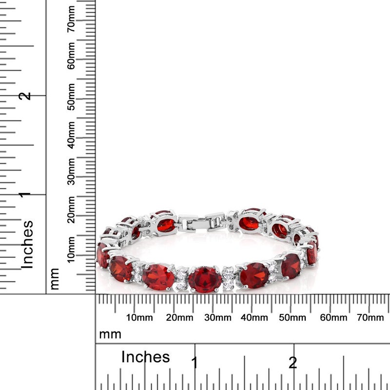 Gem Stone King 40.00 Cttw Red Color Cubic Zirconias CZ Tennis Bracelet For Women | 7 Inch - Image 4